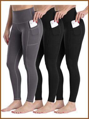 Fleece Lined Leggings High Waisted Thermal Pockets Yoga Pants